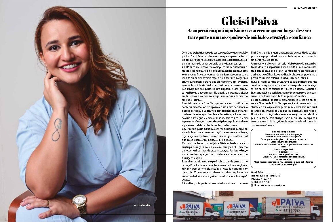 Reportagem com Gleisi Paiva na Revista Deluxe — edição 79, páginas 52 e 53